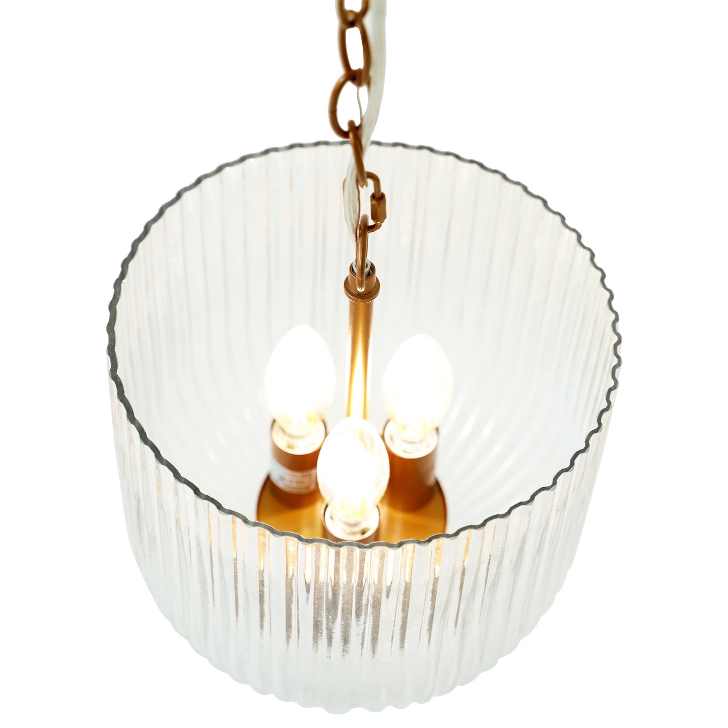 Garnet Pendant Lamp - Coarse Gold + Clear Glass