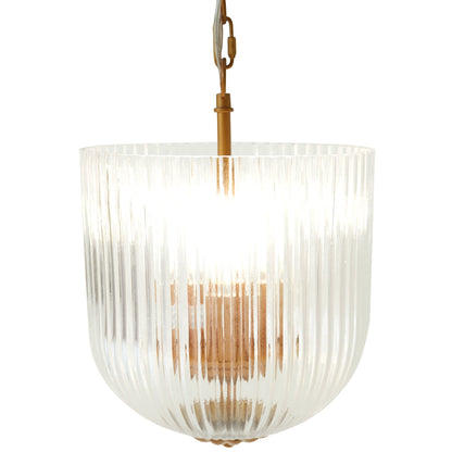 Garnet Pendant Lamp - Coarse Gold + Clear Glass