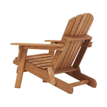 Oversize Wooden Outdoor Folding Adirondack Chair with Pre-Assembled BackRest & SeatBoard, Wood Patio Chair for Garden Backyard Porch Pool Deck Firepit