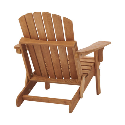 Oversize Wooden Outdoor Folding Adirondack Chair with Pre-Assembled BackRest & SeatBoard, Wood Patio Chair for Garden Backyard Porch Pool Deck Firepit