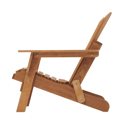 Oversize Wooden Outdoor Folding Adirondack Chair with Pre-Assembled BackRest & SeatBoard, Wood Patio Chair for Garden Backyard Porch Pool Deck Firepit