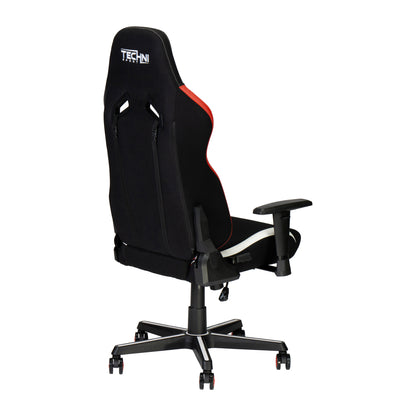Techni Sport TSF72 Echo Gaming Chair - Black with Red & White
