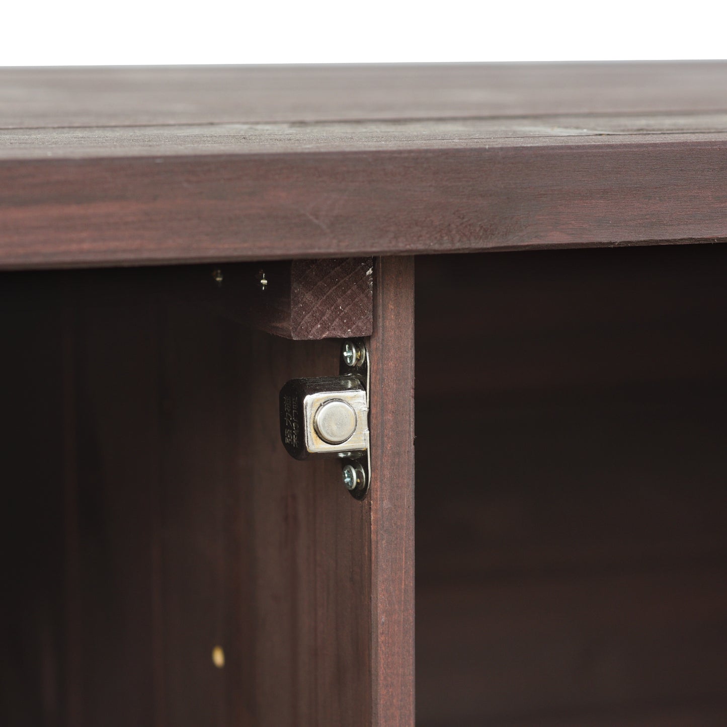 Outdoor Kitchen Island, Rolling Bar Cart & Storage Cabinet, Farmhouse Solid Wood Outdoor Grill Table with Stainless Steel Top, Spice Rack , Towel Rack for Kitchen & Barbecue , Dark Brown