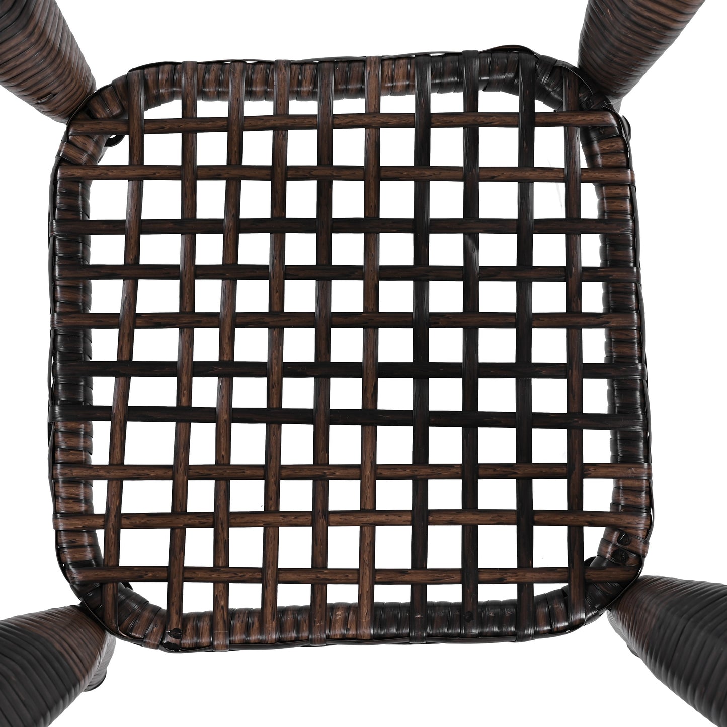 3-piece Outdoor Chair&Table Set Chat Set 2-person Rattan Seating Group with Two Swiveling and Rocking Chairs and a Square Table for Garden, Patio, or Balcony, Brown