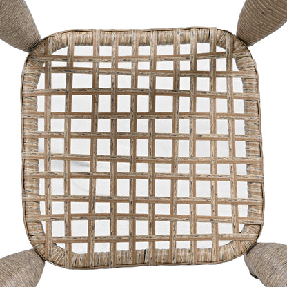 3-piece Outdoor Chair&Table Set Chat Set 2-person Rattan Seating Group with Two Two Swiveling and Rocking Chairs and a Square Table for Garden, Patio, or Balcony, Natural