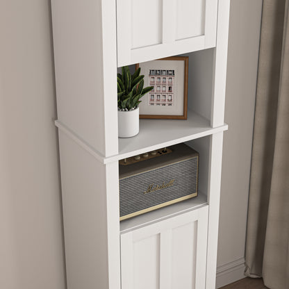 athroom Floor Storage Cabinet with 2 Doors Living Room Wooden Cabinet with 6 Shelves 15.75 x 11.81 x 66.93 inch