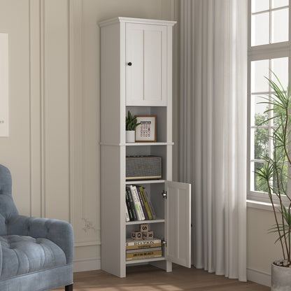 athroom Floor Storage Cabinet with 2 Doors Living Room Wooden Cabinet with 6 Shelves 15.75 x 11.81 x 66.93 inch