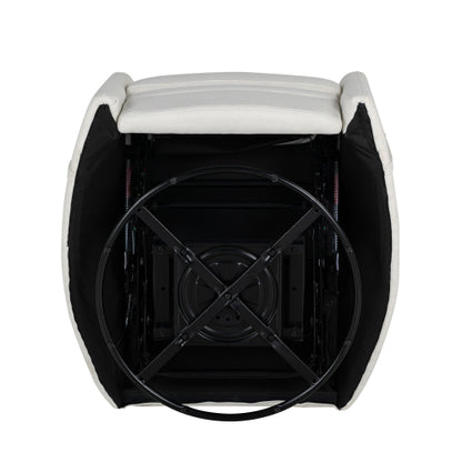 Upholstered Swivel Recliner Manual Rocker Recliner Chair Baby Nursery Chair with Two Removable Pillows for Living Room, Beige