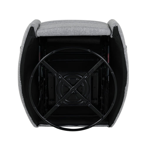 Upholstered Swivel Recliner Manual Rocker Recliner Chair Baby Nursery Chair with Two Removable Pillows for Living Room, Dark Grey