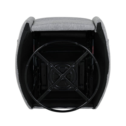 Upholstered Swivel Recliner Manual Rocker Recliner Chair Baby Nursery Chair with Two Removable Pillows for Living Room, Dark Grey