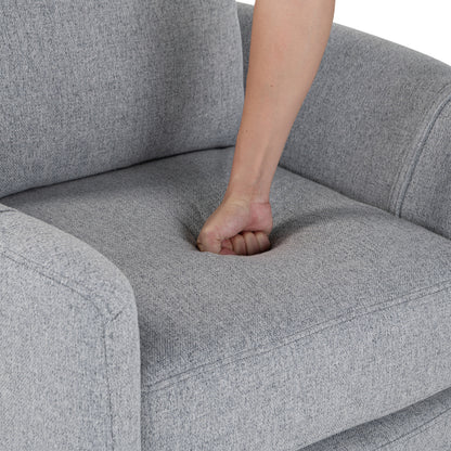 Upholstered Swivel Recliner Manual Rocker Recliner Chair Baby Nursery Chair with Two Removable Pillows for Living Room, Dark Grey