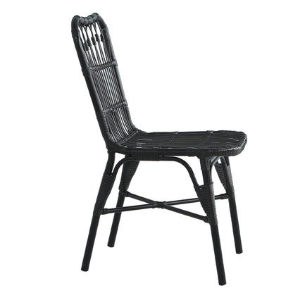 Outdoor PE Wicker Patio Dining Chairs Set of 2,Outdoor Rattan chairs for Backyard, Poolside, Garden, GREY