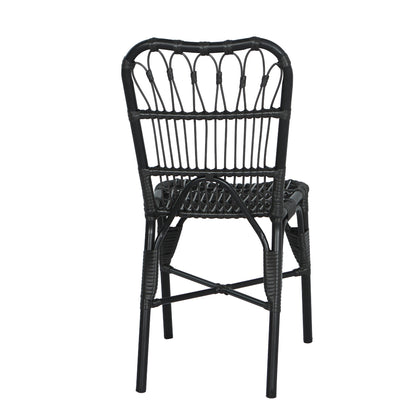 Outdoor PE Wicker Patio Dining Chairs Set of 2,Outdoor Rattan chairs for Backyard, Poolside, Garden, GREY