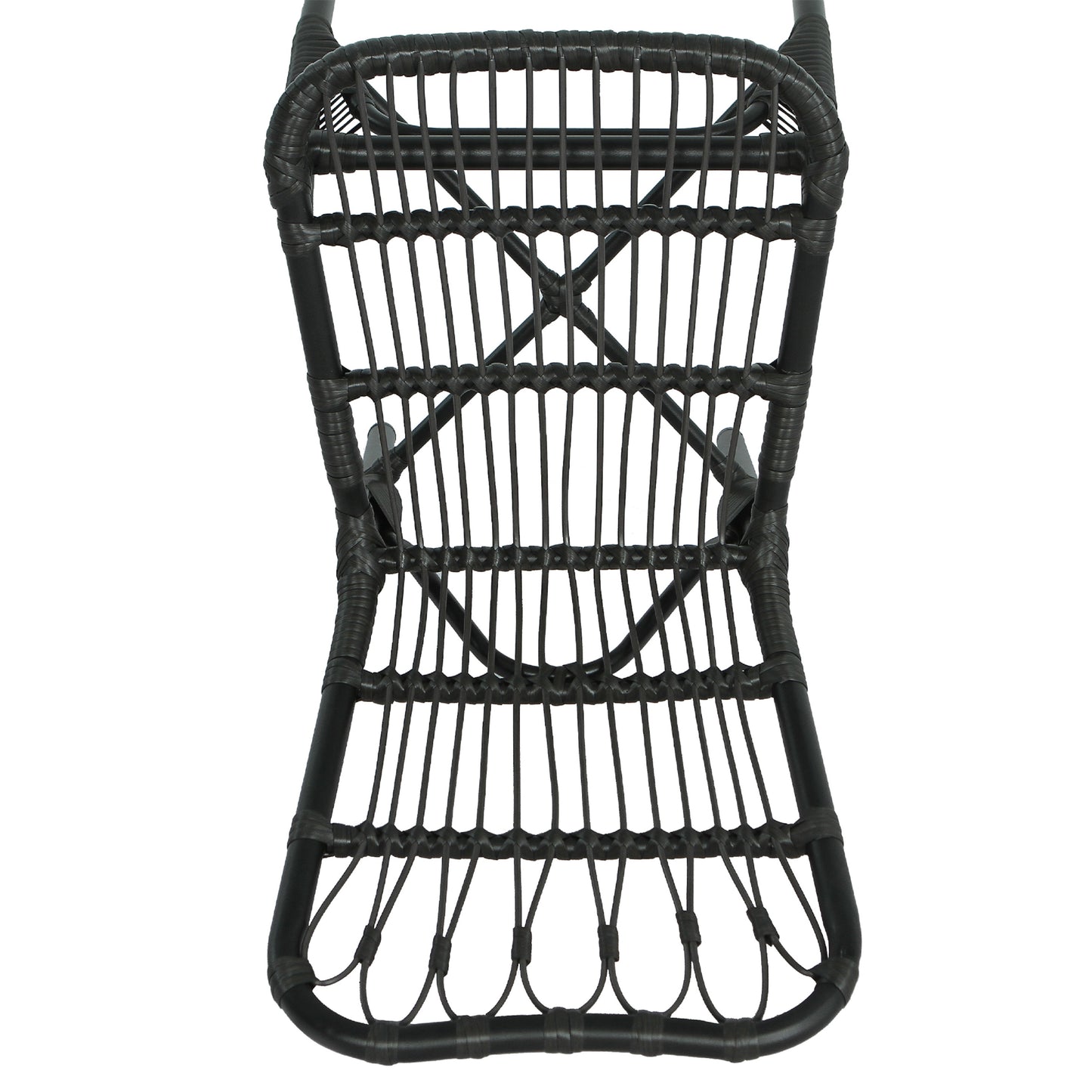 Outdoor PE Wicker Patio Dining Chairs Set of 2,Outdoor Rattan chairs for Backyard, Poolside, Garden, GREY