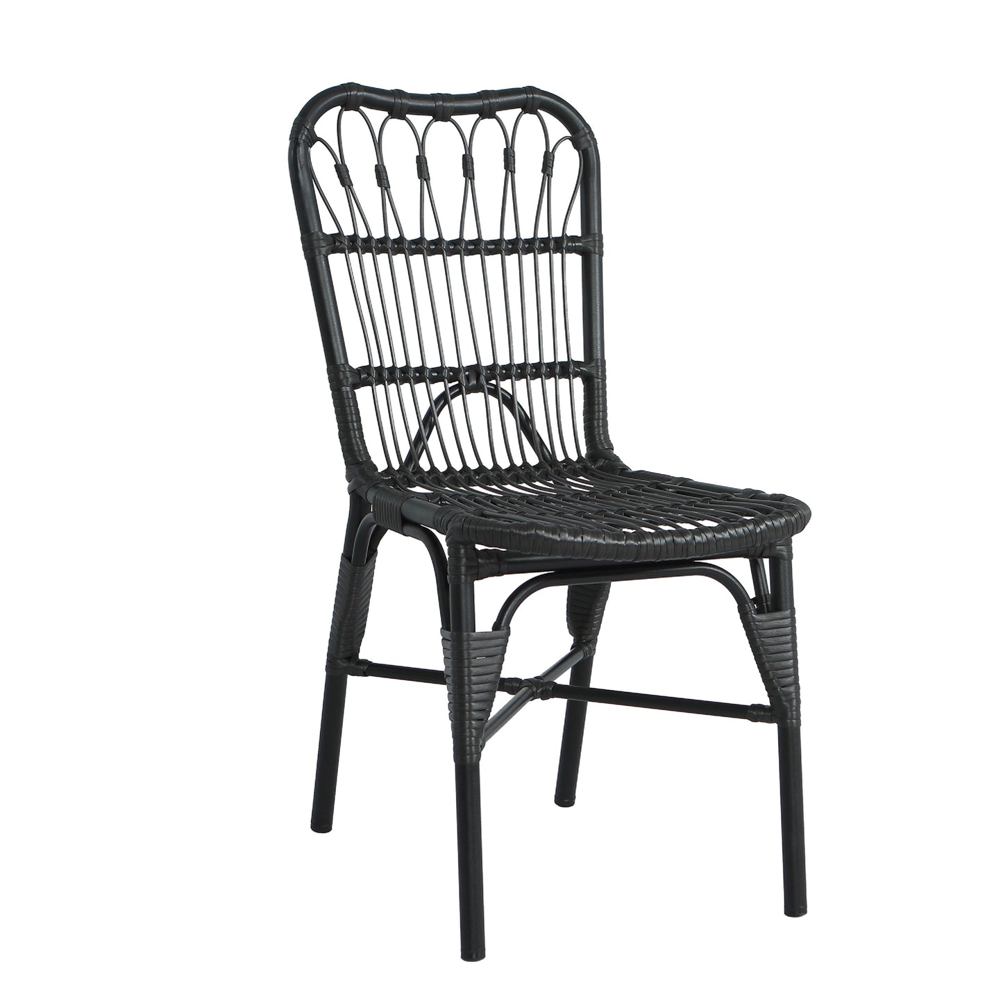 Outdoor PE Wicker Patio Dining Chairs Set of 2,Outdoor Rattan chairs for Backyard, Poolside, Garden, GREY