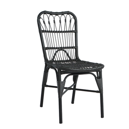 Outdoor PE Wicker Patio Dining Chairs Set of 2,Outdoor Rattan chairs for Backyard, Poolside, Garden, GREY
