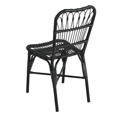 Outdoor PE Wicker Patio Dining Chairs Set of 2,Outdoor Rattan chairs for Backyard, Poolside, Garden, GREY
