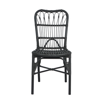 Outdoor PE Wicker Patio Dining Chairs Set of 2,Outdoor Rattan chairs for Backyard, Poolside, Garden, GREY