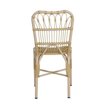 Outdoor PE Wicker Patio Dining Chairs Set of 2,Outdoor Rattan chairs for Backyard,Poolside,Garden, NATURAL