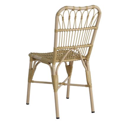Outdoor PE Wicker Patio Dining Chairs Set of 2,Outdoor Rattan chairs for Backyard,Poolside,Garden, NATURAL