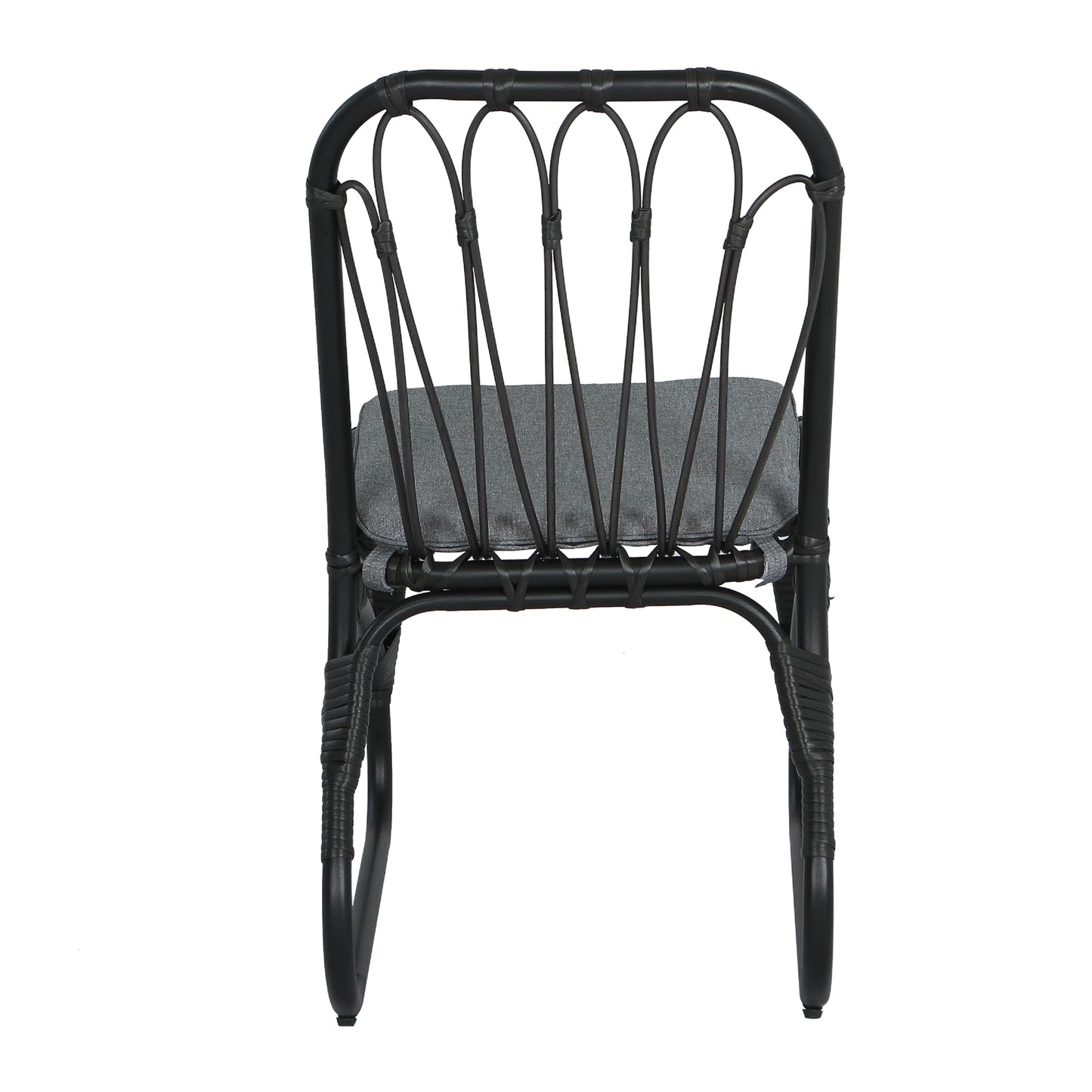 Outdoor PE Wicker Dining Chairs with Washable Cushion Set of 2, Outdoor Rattan chairs for Backyard, Poolside, Garden,Patio,Grey