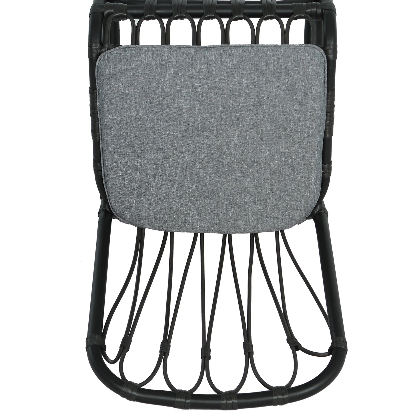 Outdoor PE Wicker Dining Chairs with Washable Cushion Set of 2, Outdoor Rattan chairs for Backyard, Poolside, Garden,Patio,Grey
