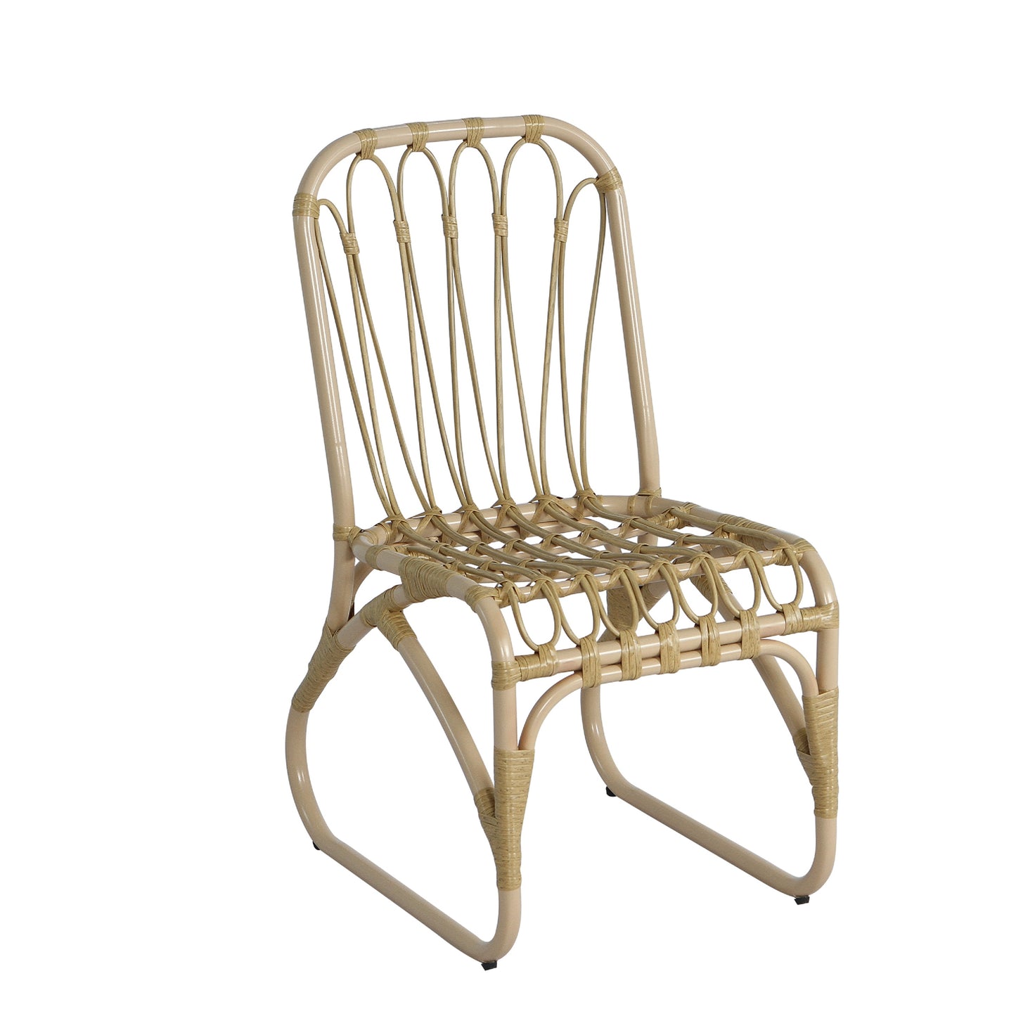 Outdoor PE Wicker Dining Chairs with Washable Cushion Set of 2, Outdoor Rattan chairs for Backyard, Poolside, Garden,Patio,Natural
