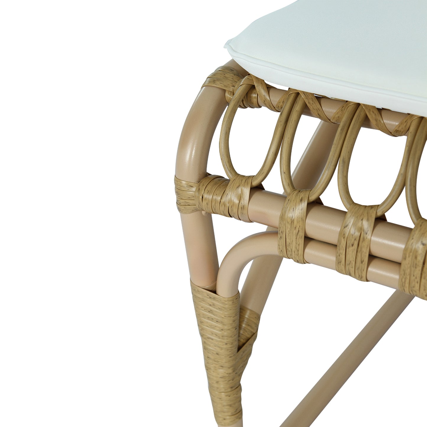 Outdoor PE Wicker Dining Chairs with Washable Cushion Set of 2, Outdoor Rattan chairs for Backyard, Poolside, Garden,Patio,Natural