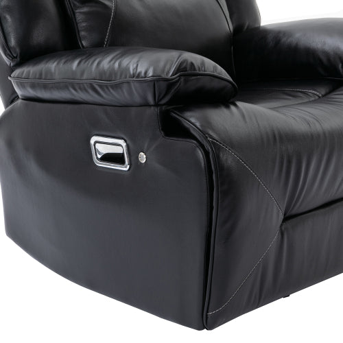 360° Swivel and Rocking Home Theater Recliner Manual Recliner Chair with a LED Light Strip for Living Room,Bedroom, Black