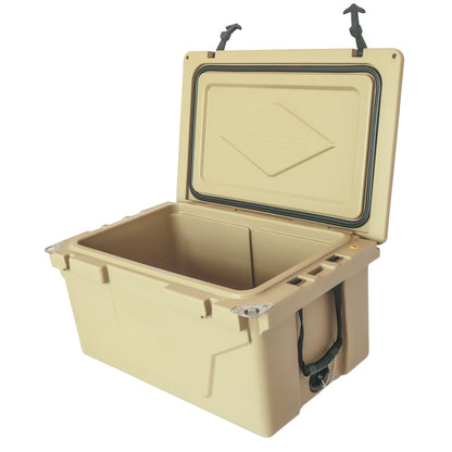 Khaki color ice cooler box 65QT camping ice chest beer box outdoor fishing cooler