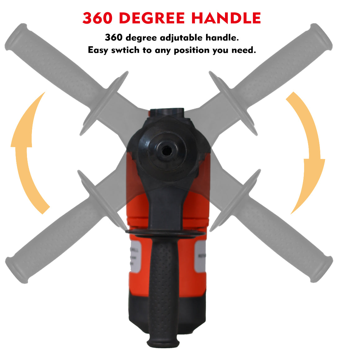 Rotary Hammer 1100W(Red + Black) 1-1/2" SDS Plus Rotary Hammer Drill 3 Functions