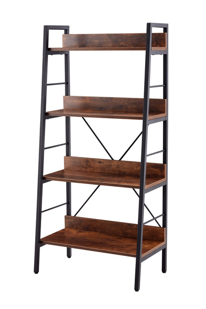4 LAYER DISPLAY BOOKSHELF H LADDER SHELF STORAGE SHELVES RACK SHELF UNIT METAL FRAME