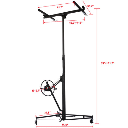 Drywall Panel hoist Drywall Lift Rolling Panel Hoist Jack Lifter 16ft black color