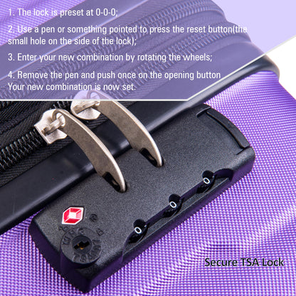 Expanable Spinner Wheel 2 Piece Luggage Set ABS Lightweight Suitcase with TSA Lock 20inch+24inch