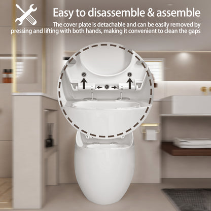 1-Piece 1.28 GPF Single Flush Egg Shape Toilet in Glossy White