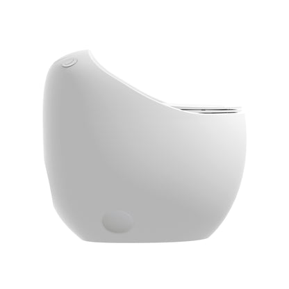 1-Piece 1.28 GPF Single Flush Egg Shape Toilet in Glossy White