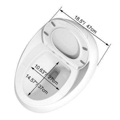 1-Piece 1.28 GPF Single Flush Egg Shape Toilet in Glossy White