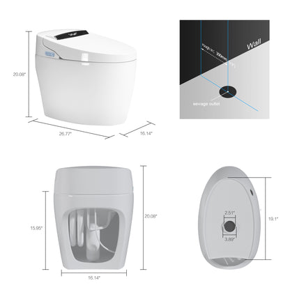 Smart Toilets with Heated Bidet Seat.Portable toilet with bidet built.Intelligent Toilet Auto Open/Close Seat. Bidet toilet with Dryer and Warm Water