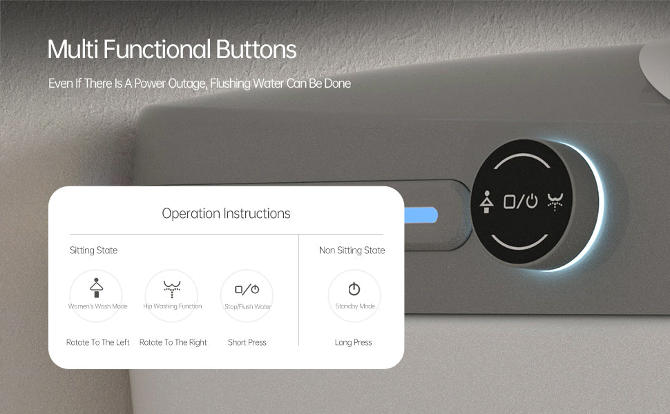 Smart Bidet Toilet with Remote Control.Raised Tankless Toilet with LED Display. Auto Open/AutoHeated. Seat Toilet Bidet with Aromatherapy System.Warm Water And Dry.Off Seat Flush.Foot Sensor.