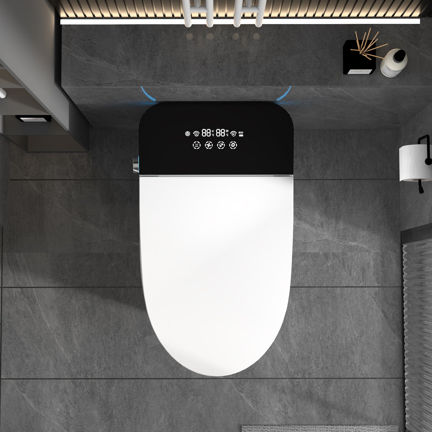 Smart Toilets with Heated Bidet Seat.Portable toilet with bidet built.Intelligent Toilet Auto Open/Close Seat. Bidet toilet with Dryer and Warm Water