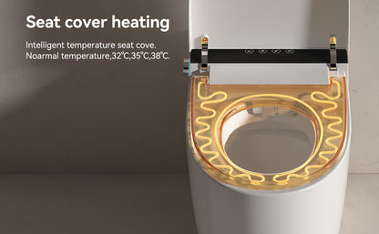 Smart Toilets with Heated Bidet Seat.Portable toilet with bidet built.Intelligent Toilet Auto Open/Close Seat. Bidet toilet with Dryer and Warm Water