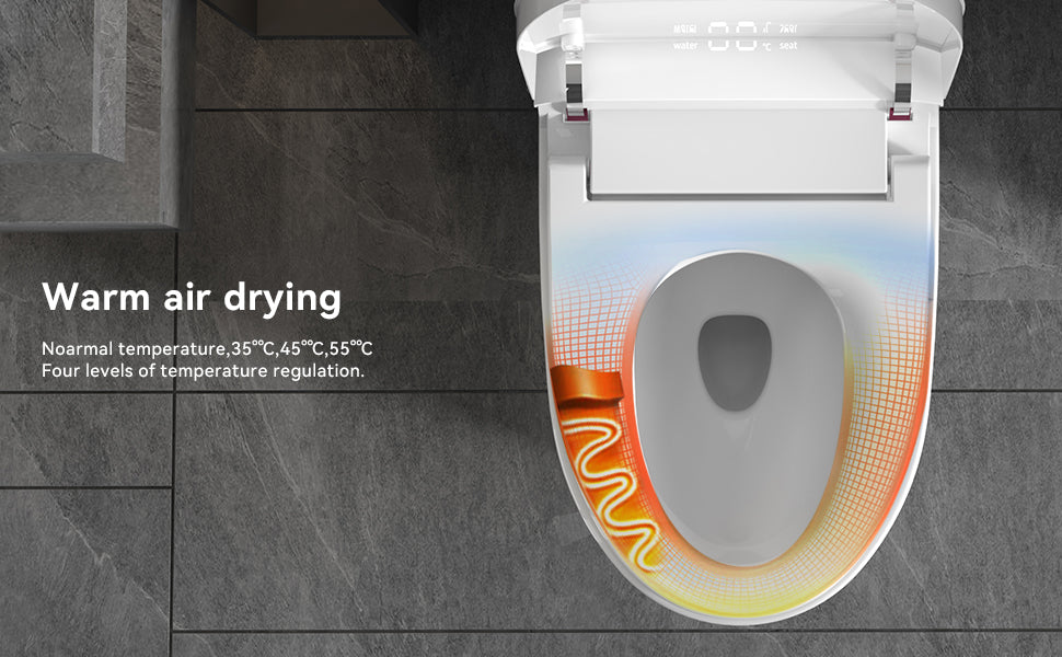 Smart Toilets with Heated Bidet Seat.Portable toilet with bidet built.Intelligent Toilet Auto Open/Close Seat. Bidet toilet with Dryer and Warm Water