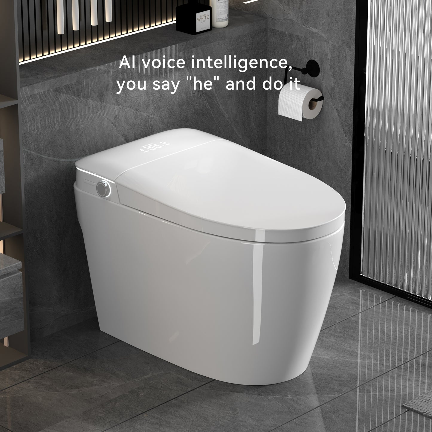 Smart Toilets with Heated Bidet Seat.Portable toilet with bidet built.Intelligent Toilet Auto Open/Close Seat. Bidet toilet with Dryer and Warm Water