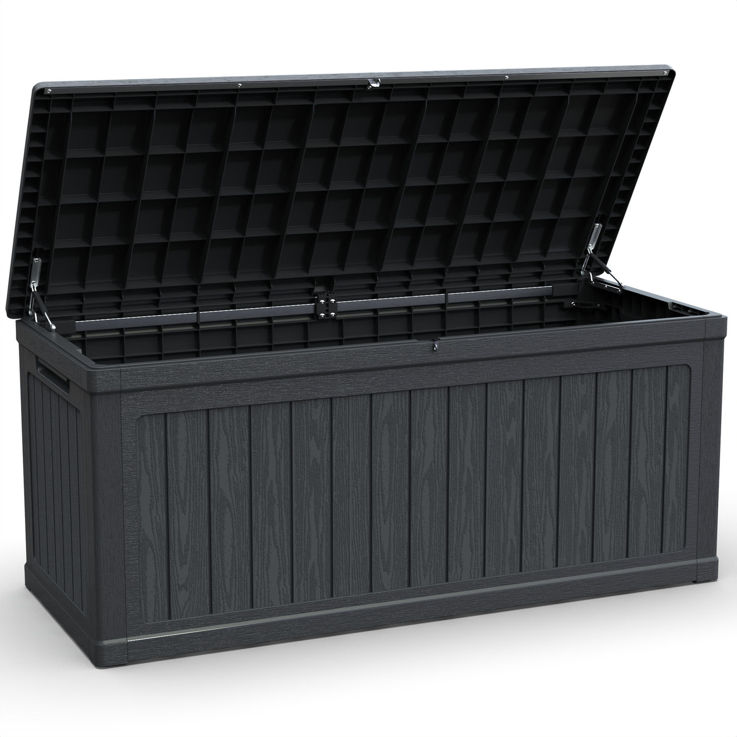 260 Gallon Large Outdoor Storage XXL Deck Box for Patio Furniture, Outdoor Cushions, Garden Tools and Sports/Pools Equipment, Waterproof Resin, Lockable, Black