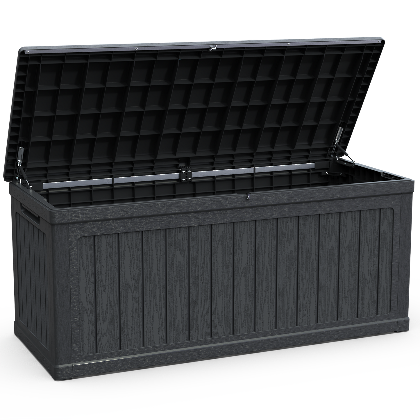 260 Gallon Large Outdoor Storage XXL Deck Box for Patio Furniture, Outdoor Cushions, Garden Tools and Sports/Pools Equipment, Waterproof Resin, Lockable, Black