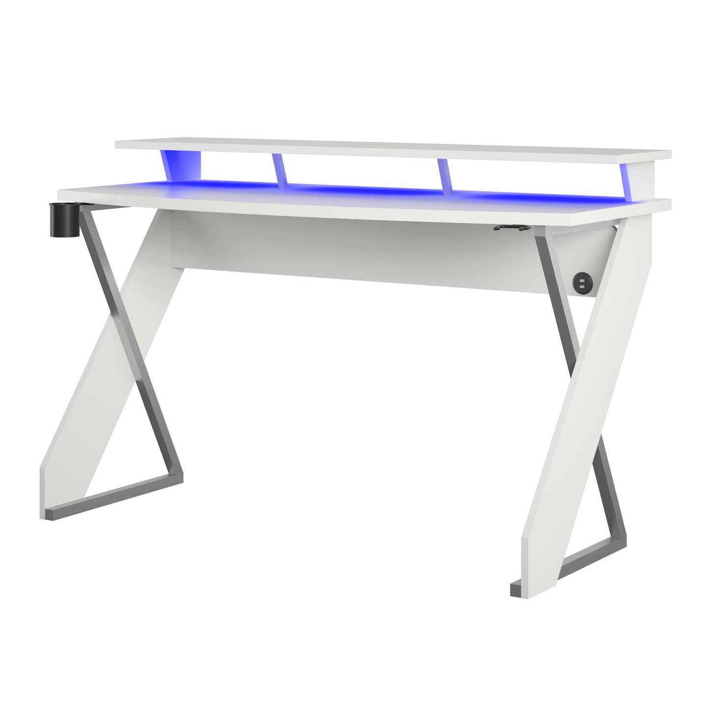 Xtreme Gaming Desk with Riser, White