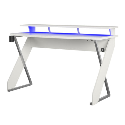 Xtreme Gaming Desk with Riser, White