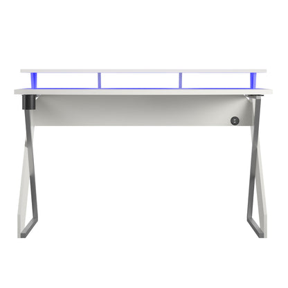 Xtreme Gaming Desk with Riser, White