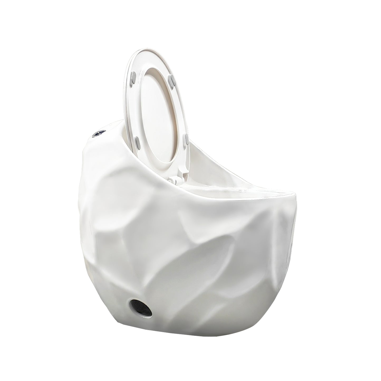 1-Piece 1.28 GPF Single Flush Egg Shape Toilet in Glossy White