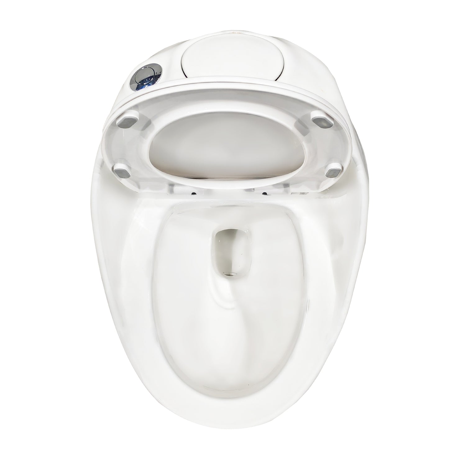 1-Piece 1.28 GPF Single Flush Egg Shape Toilet in Glossy White